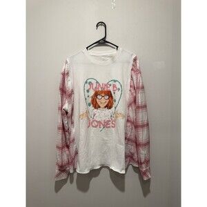 Reworked Upcycle Grunge Oversize Crop Junie B Jones  Flannel Sweater XL/XXL